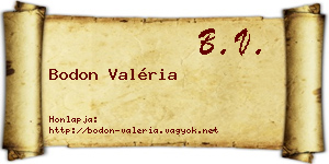 Bodon Valéria névjegykártya